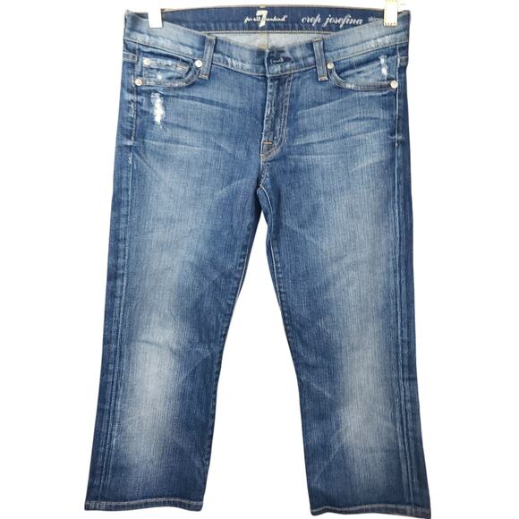 Vintage 7 for‎ All Mankind Crop Josefina Jean sz. 26 Distressed Y2K - Picture 1 of 6
